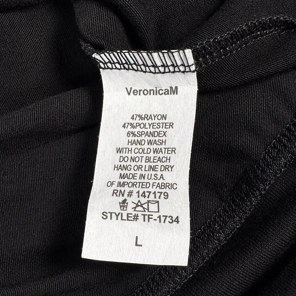 Veronica M Essentials Top Womens L Black Cowl Neck Draped Long Sleeve USA - Picture 5 of 5